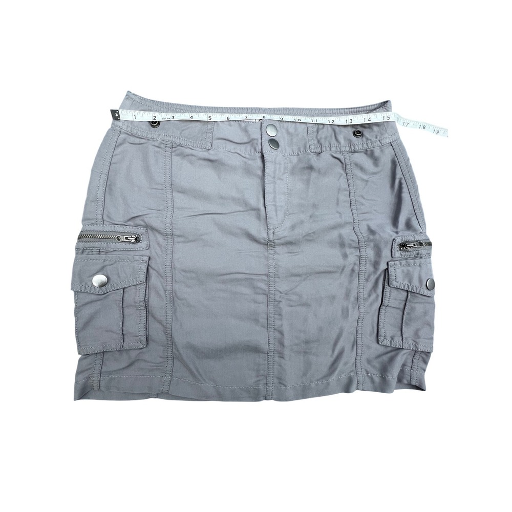 Ann Taylor LOFT Cargo Mini Skirt Pockets Casual Utility Gray Size 4